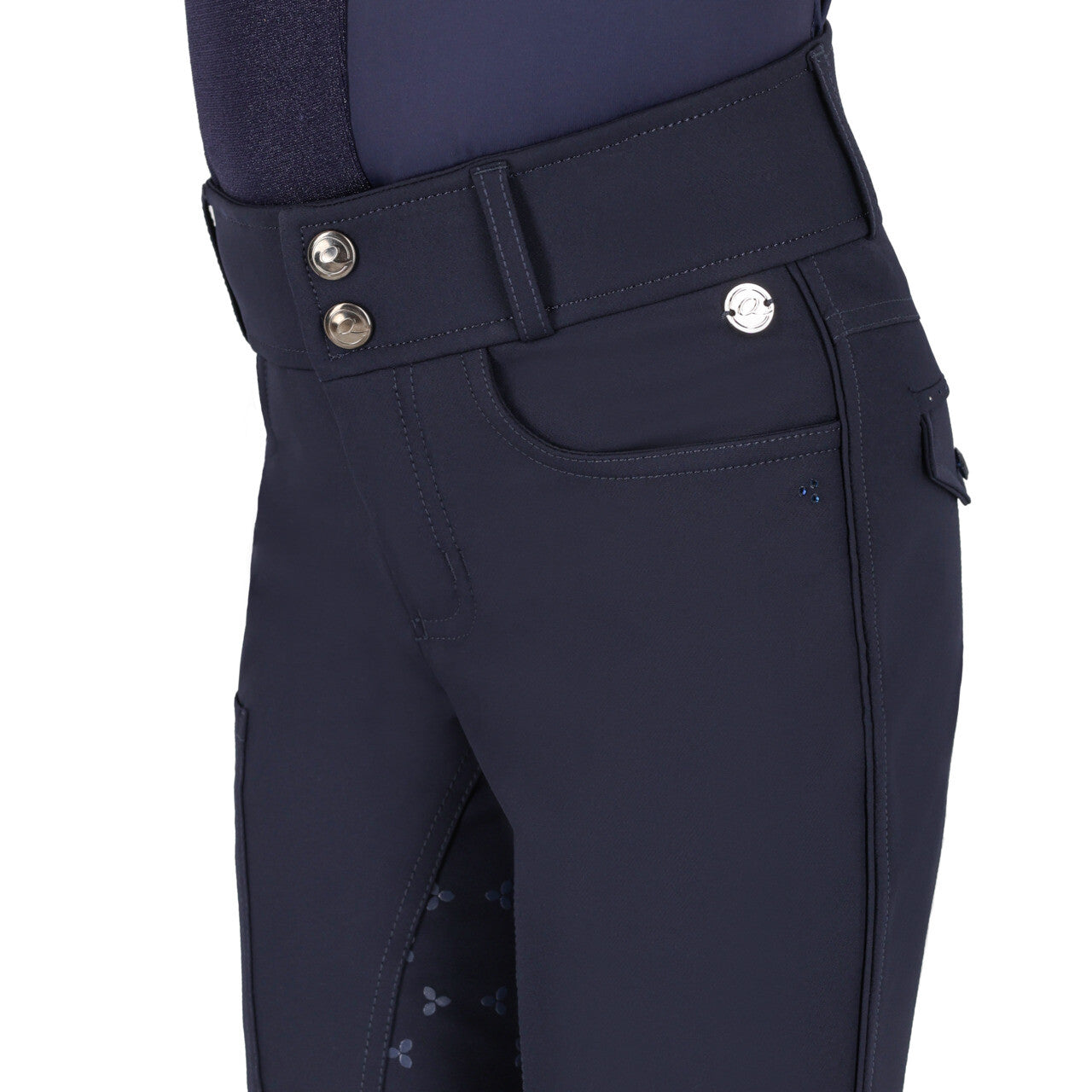 QHP Aubree Junior Full Seat Breeches in Navy