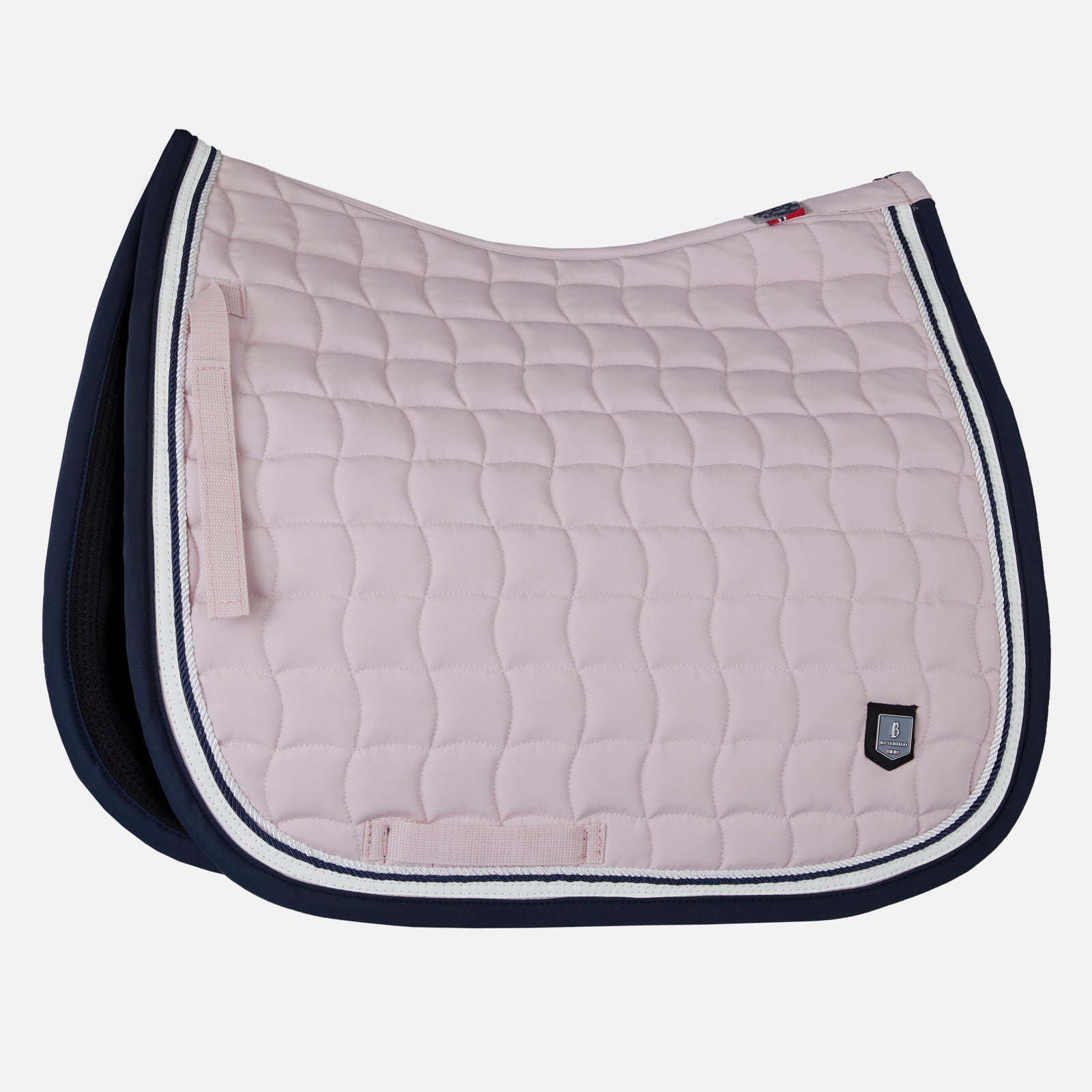 B Vertigo Cameron Double Corded Pony Dressage Saddle Pad in Pink Chalk