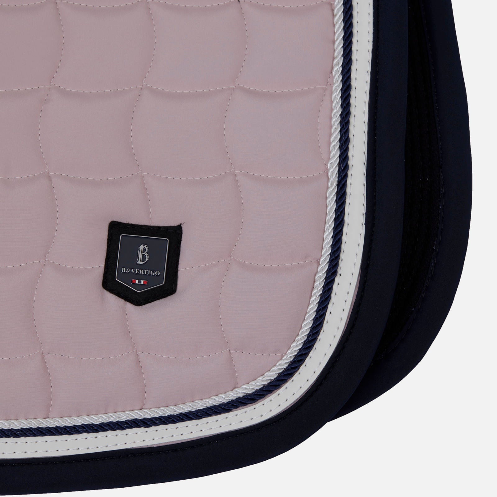 B Vertigo Cameron Double Corded Pony Dressage Saddle Pad in Pink Chalk