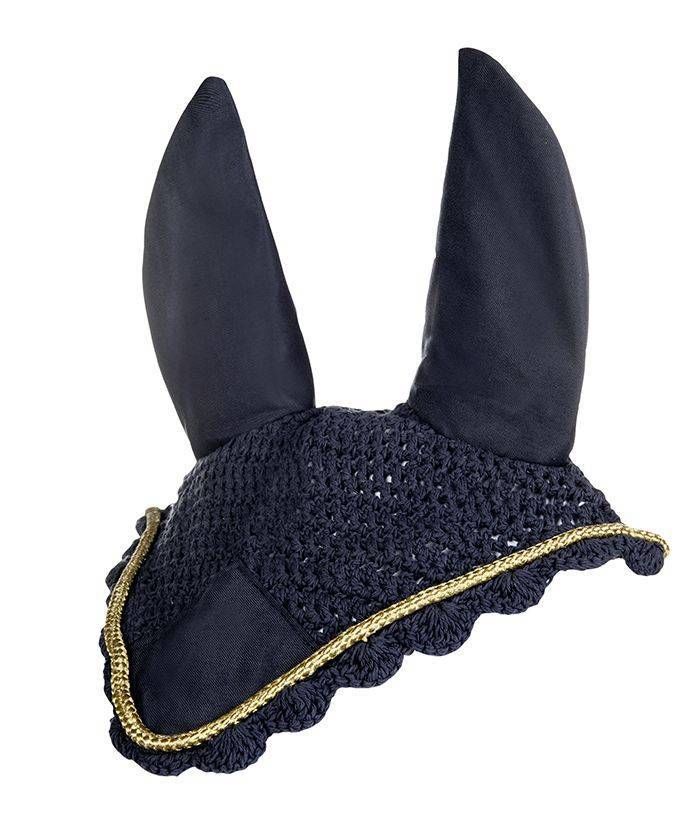 HKM Pony ear net blue/gold