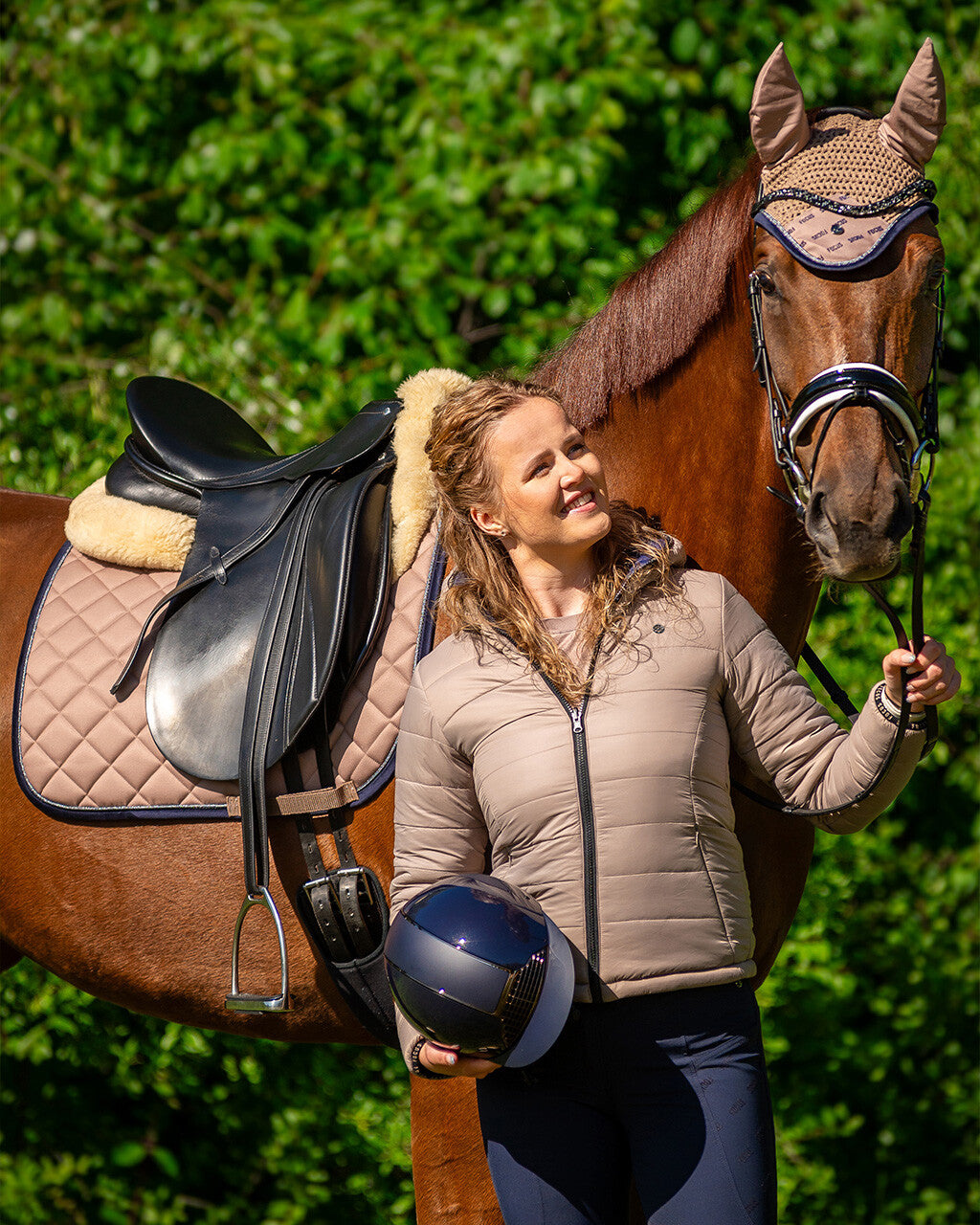 QHP Full Saddle Pad Summer Focus Taupe