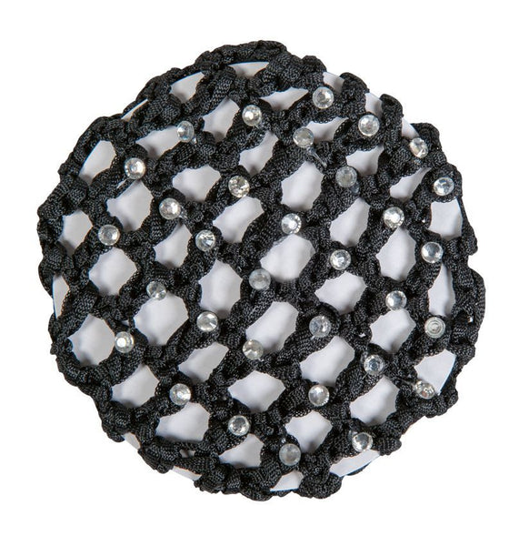 Hair Net with Glitter Stones Black