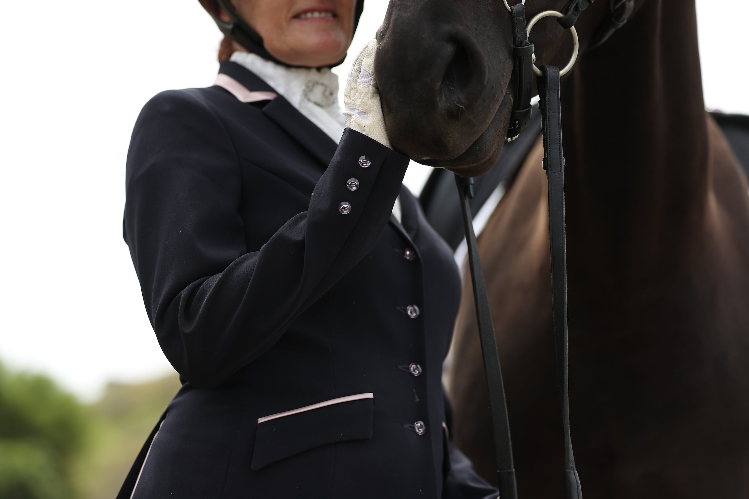 Navy Isa Jacket by Lotus Romeo with rose leather