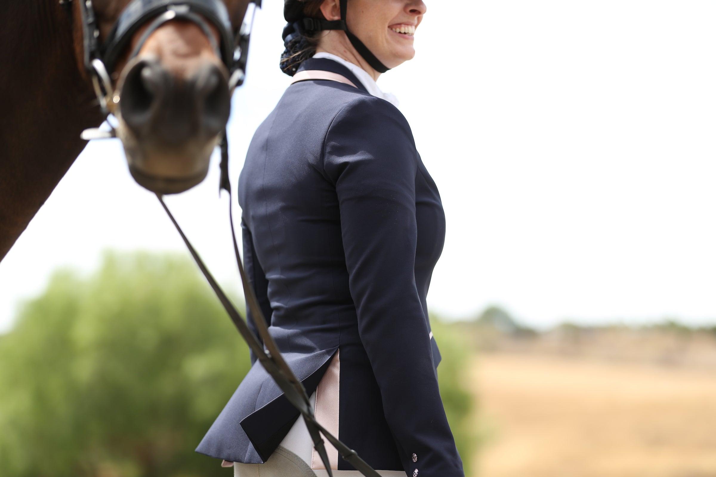 Navy Isa Jacket by Lotus Romeo with rose leather