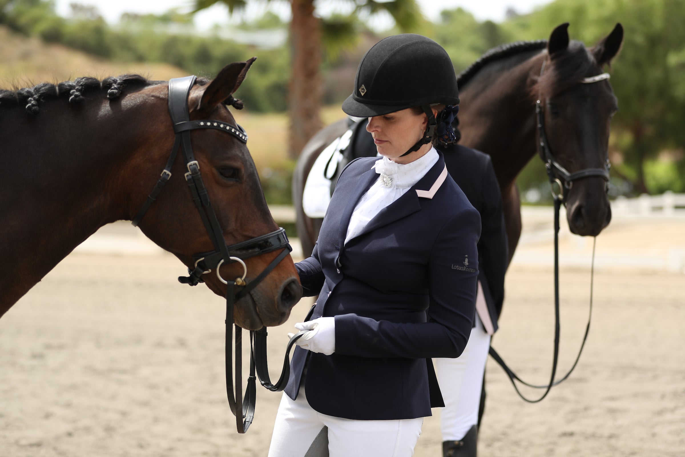 Navy Isa Jacket by Lotus Romeo with rose leather