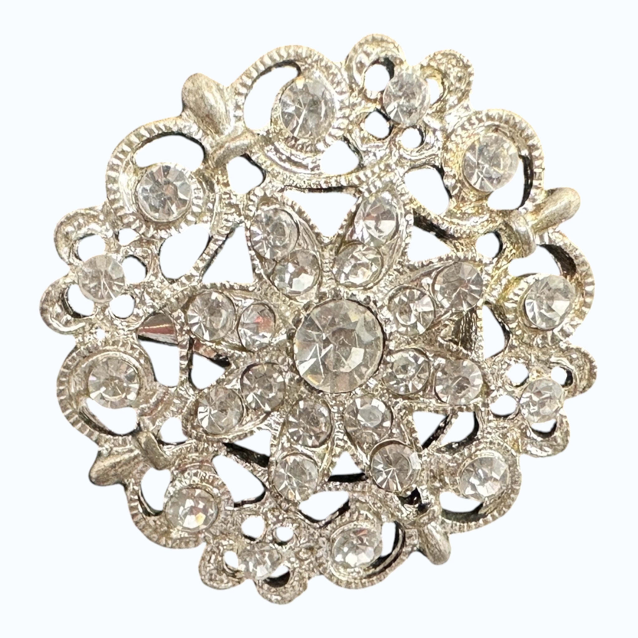 Round clear crystal stock pin