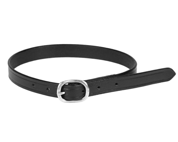 Black leather spur straps junior and standard