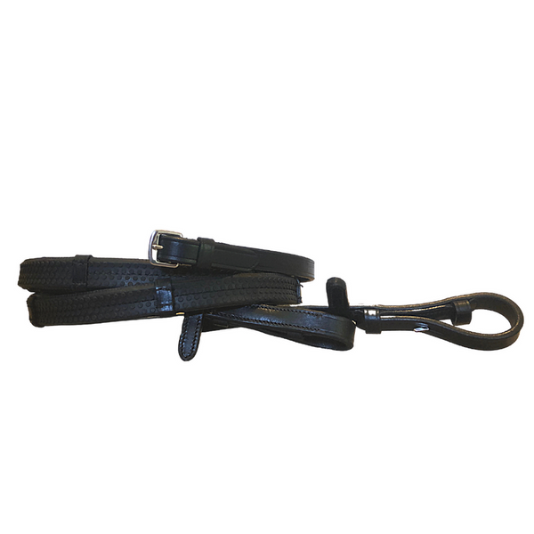 Leather and rubber grip reins by Lumiere
