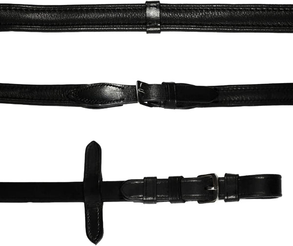 Padded Nappa Leather Reins with Stops by Lumiere