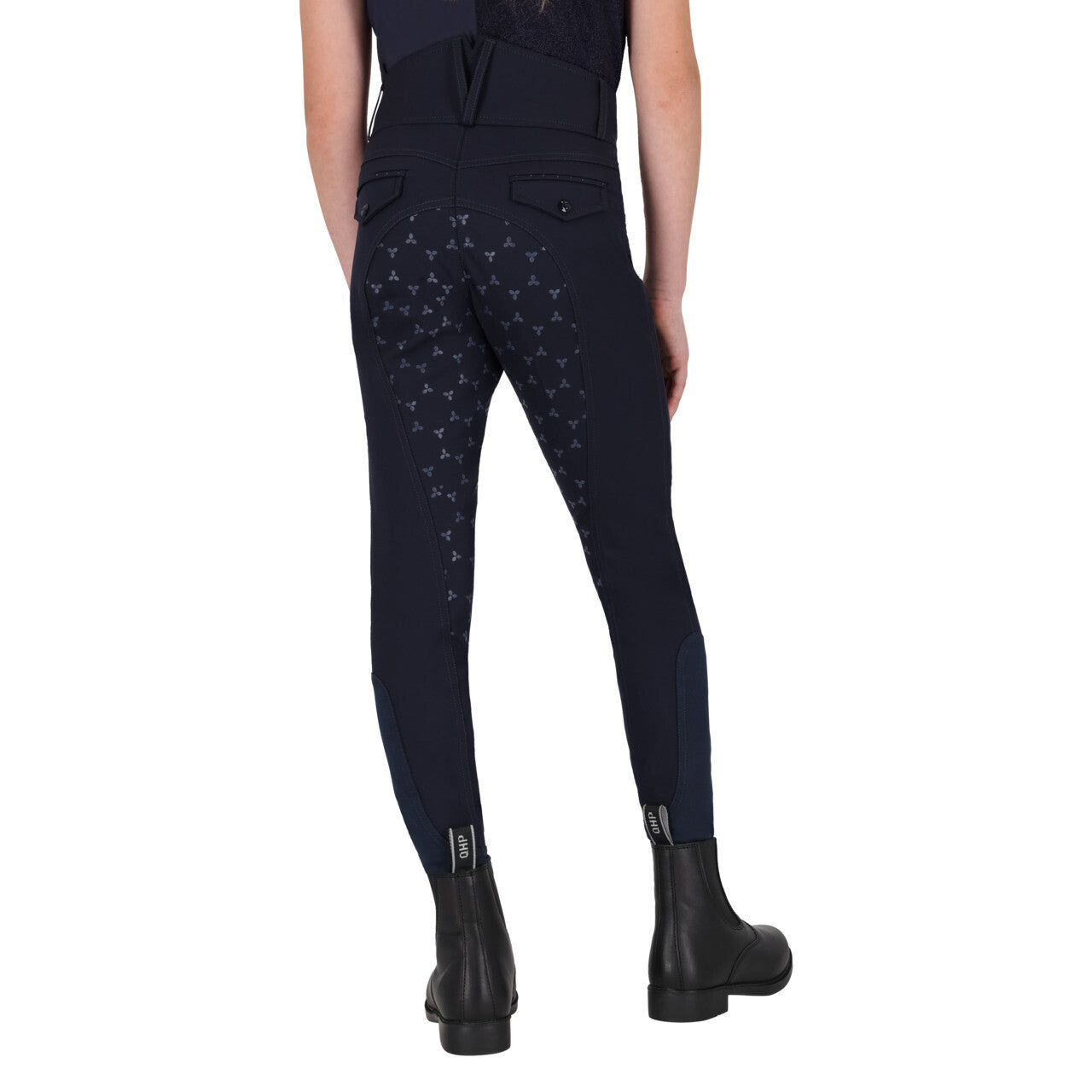 QHP Aubree Junior Full Seat Breeches in Navy