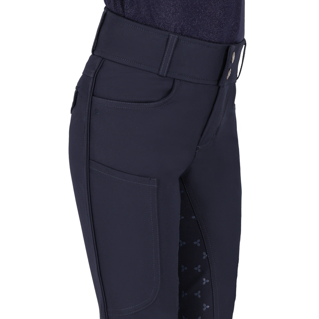 QHP Aubree Junior Full Seat Breeches in Navy