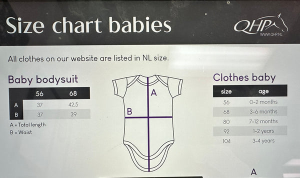 Bodysuit Size Chart by QHP
