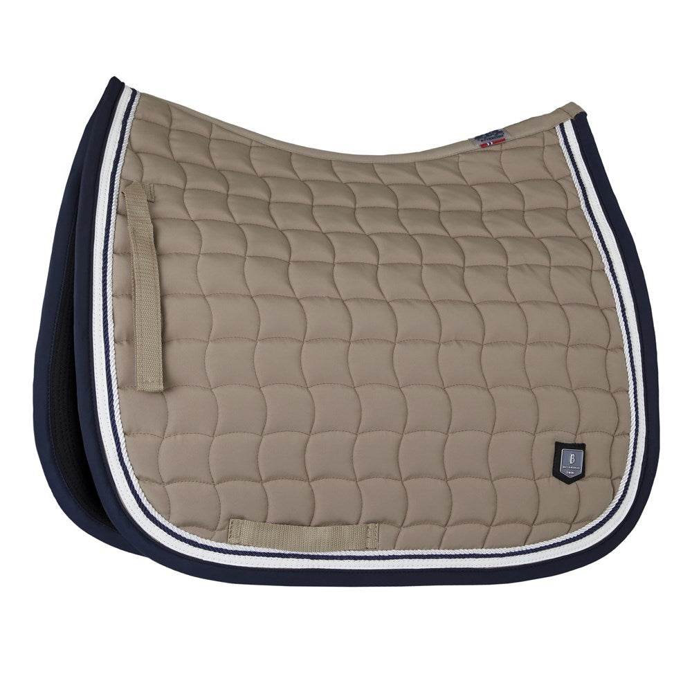 B Vertigo Cameron Double Corded Pony Dressage Saddle Pad in Fossil