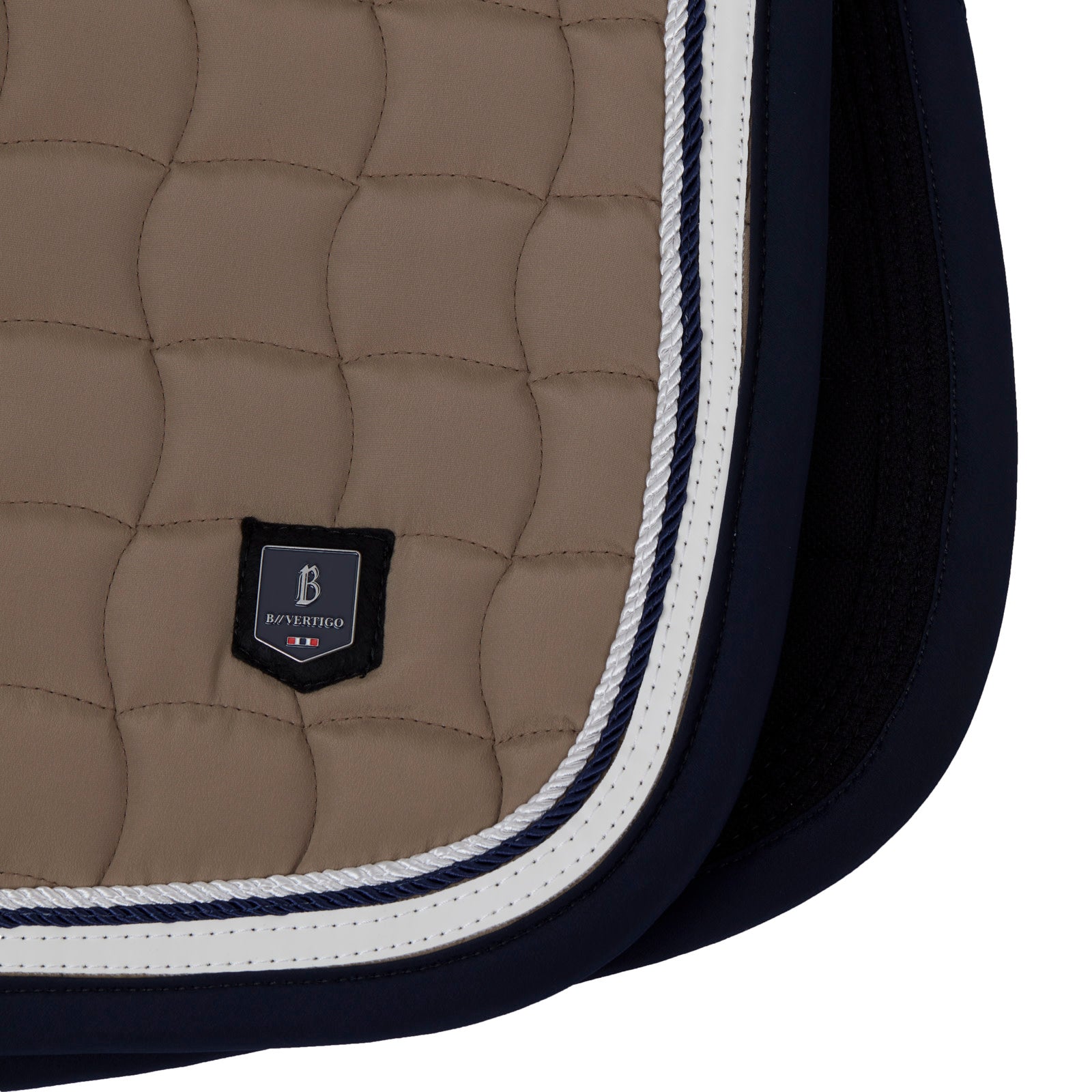 B Vertigo Cameron Double Corded Pony Dressage Saddle Pad in Fossil