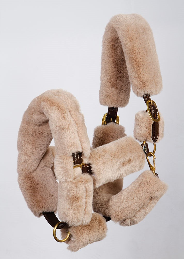 Furry Halter Cover by Harry's Horse Taupe