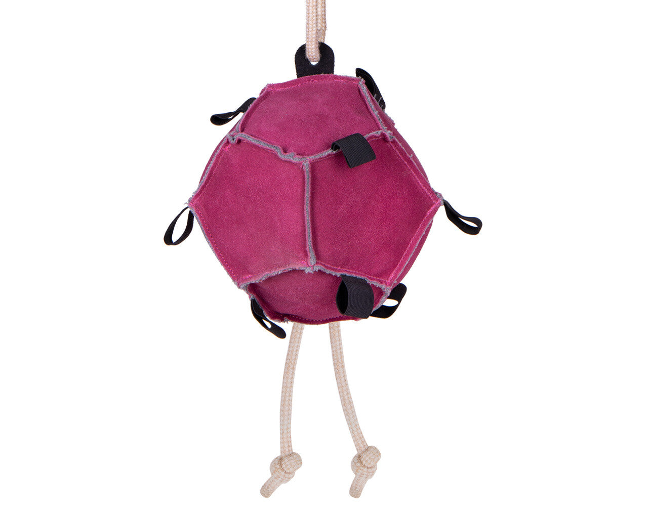QHP Pink Horse Toy Ball in suede fabric