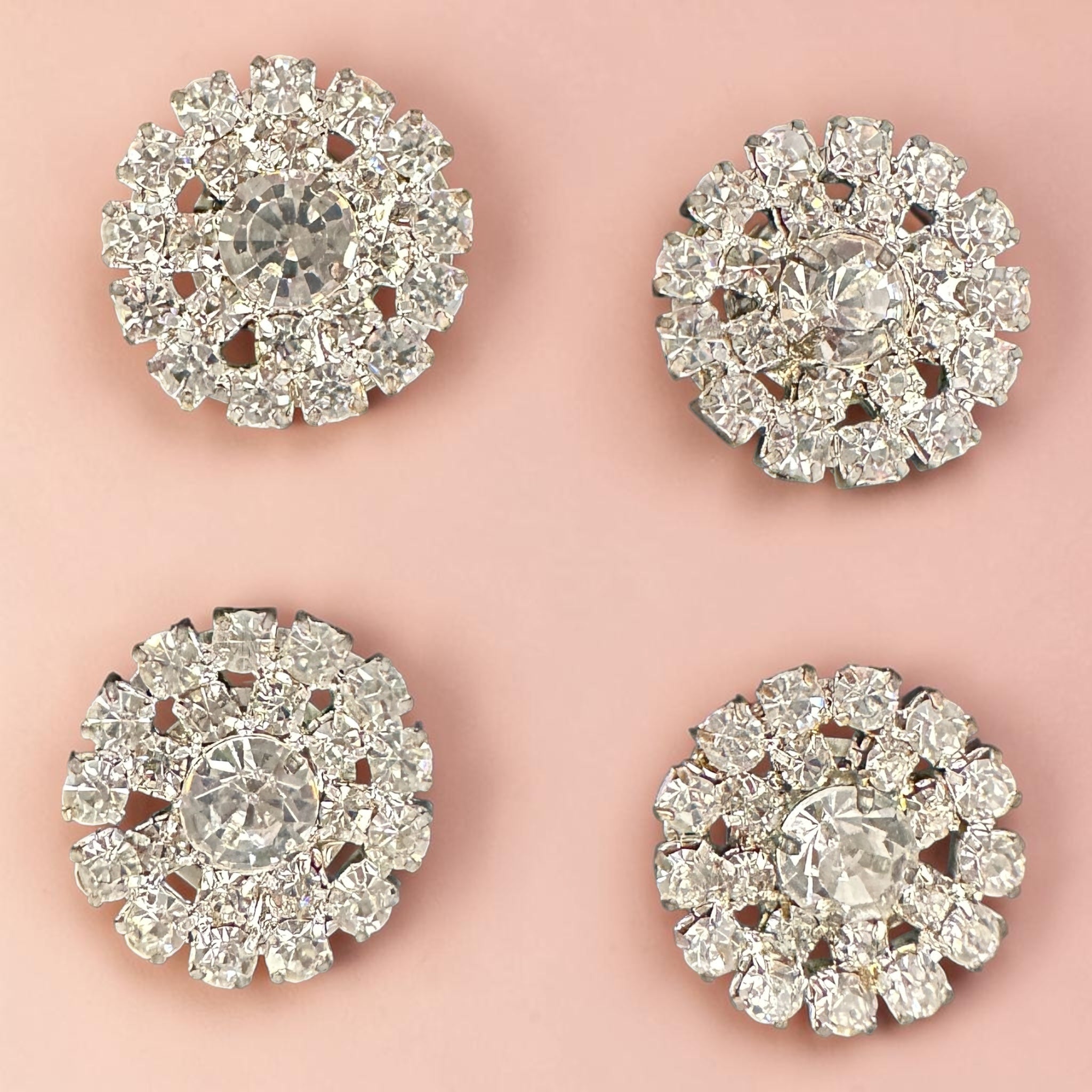 Round Silver Rhinestone Saddle Pad Number Magnets