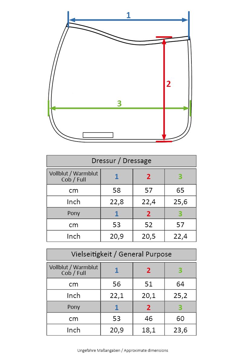 Saddle Pad Measurements HKM