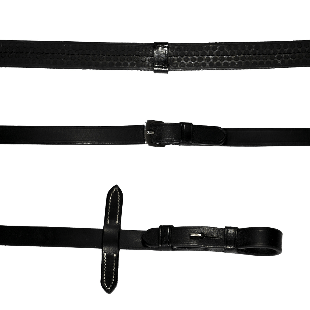 Leather and Rubber grip reins by Lumiere