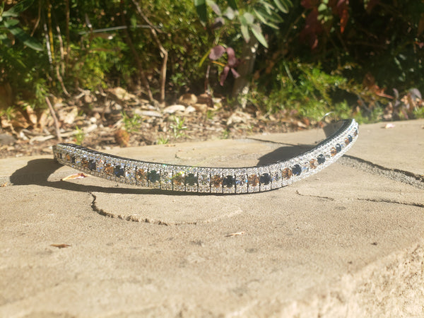 Montana blue, light colorado and clear alternating Equiture full size browband