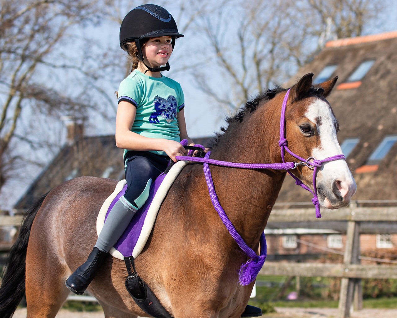 Rope halter with rein QHP pony size