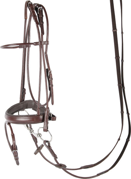 cob size round sewn crank with flash snaffle bridle