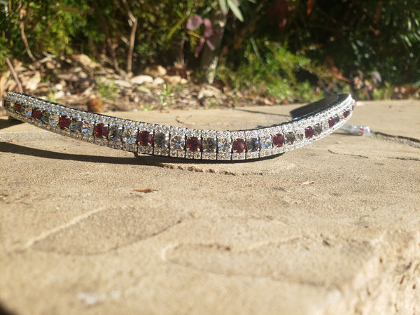 Ruby, black diamond and clear Cob and Full size Equiture browband