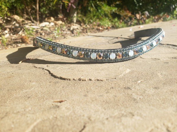 Smoked Sapphire, Capri Gold, Opal Cob size Equiture browband